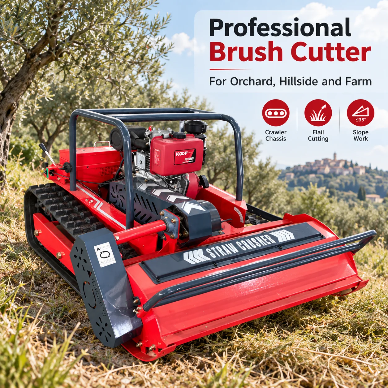 Hot Sale Remote Control Lawn Mower CE 800mm 1200mm Remote Brush Cutter Machine for Orchard Farm Hillside Weed Cutting