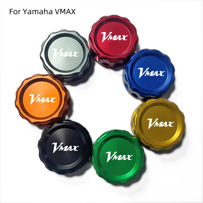 For Yamaha VMAX V-MAX V MAX 1200 1985-2008 2023 Motorcycle CNC Aluminum Rear Brake Fluid Cylinder Master Reservoir Cover Cap