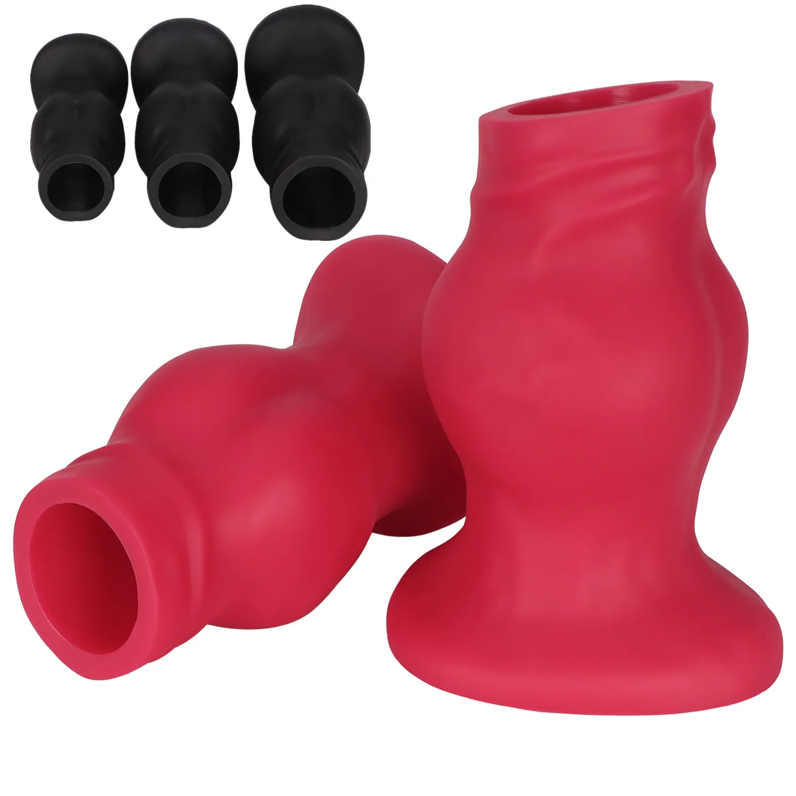 18+ Soft silicone hollow anal plug 78-97mm huge Dog knot anal dildos sex toys for women men gay fisting Speculum Buttplug 