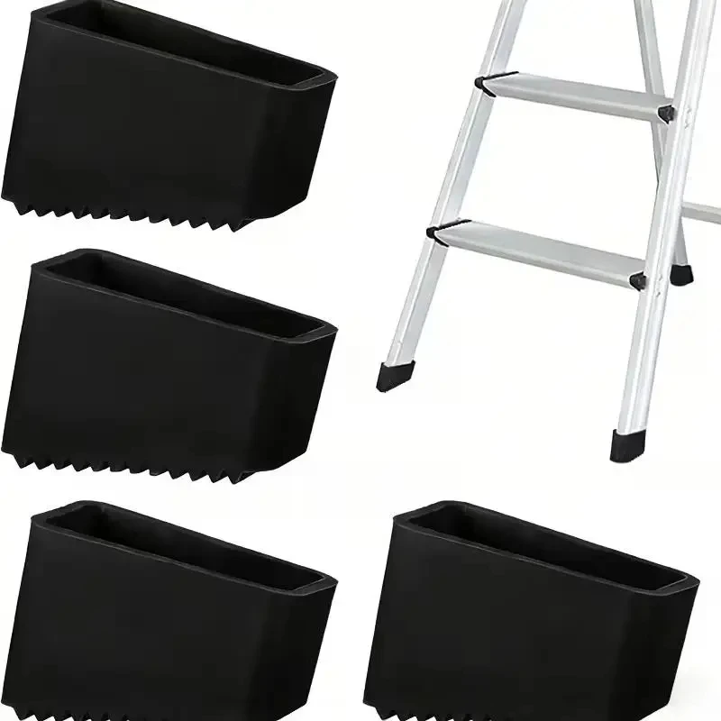 4/8pcs Heavy-Duty Ladder Anti-Slip Feet Replacement Caps Durable Textured Indoor/Outdoor Non-Slip Ladder Tips