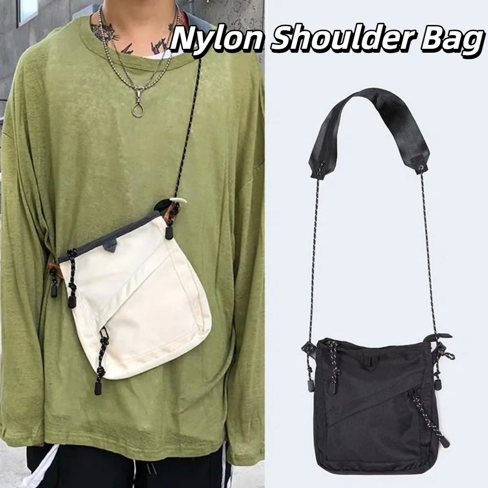 

Zipper Quick-dry Nylon Shoulder Bag Harajuku Portable Men Crossbody Bag Pendant Casual Mobile Phone Pack Daily