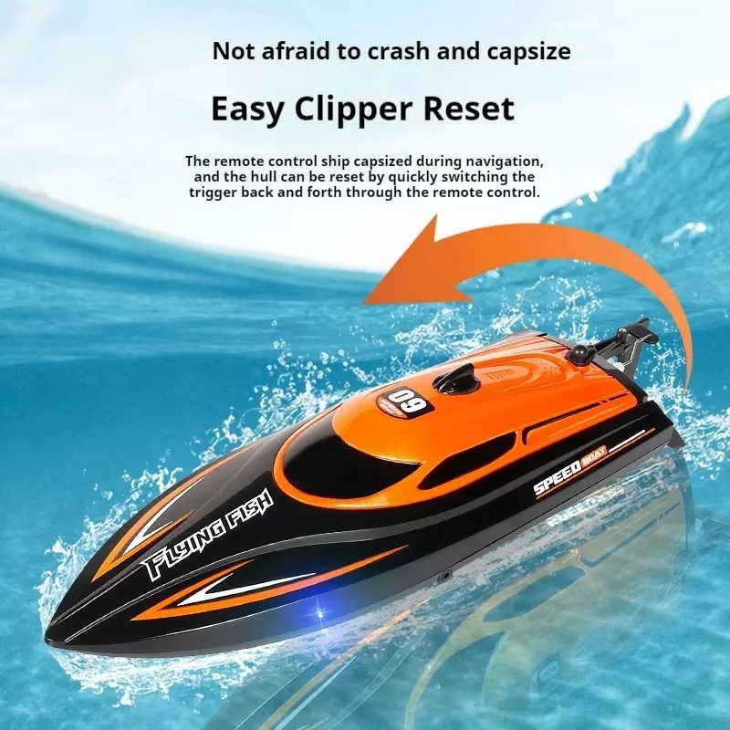 

New Hot Selling Hj812 Remote Control Rc Boat Water Toy Boat 2.4g Competitive Boat Cool Lights High-Speed Speedboat Gifts