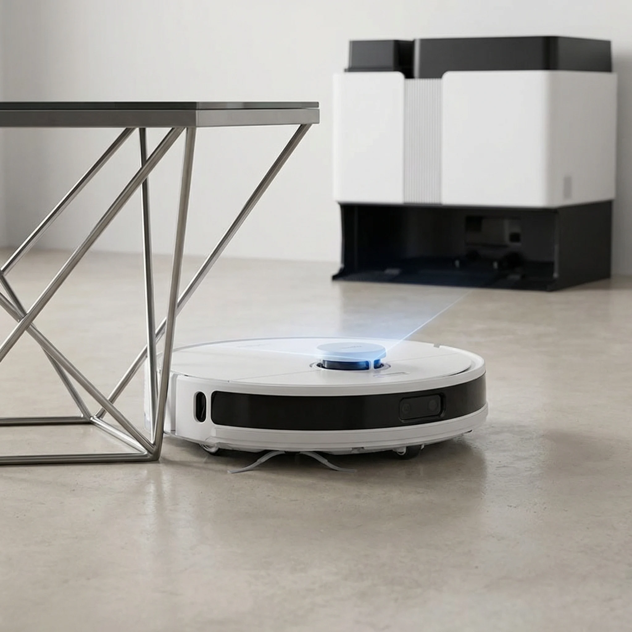 Robot Vacuum Cleaner Wet/Dry 20000Pa Suction 3-in-1 Sweeping Mopping for Garage & Hotel Use HEPA Filter App-Controlled