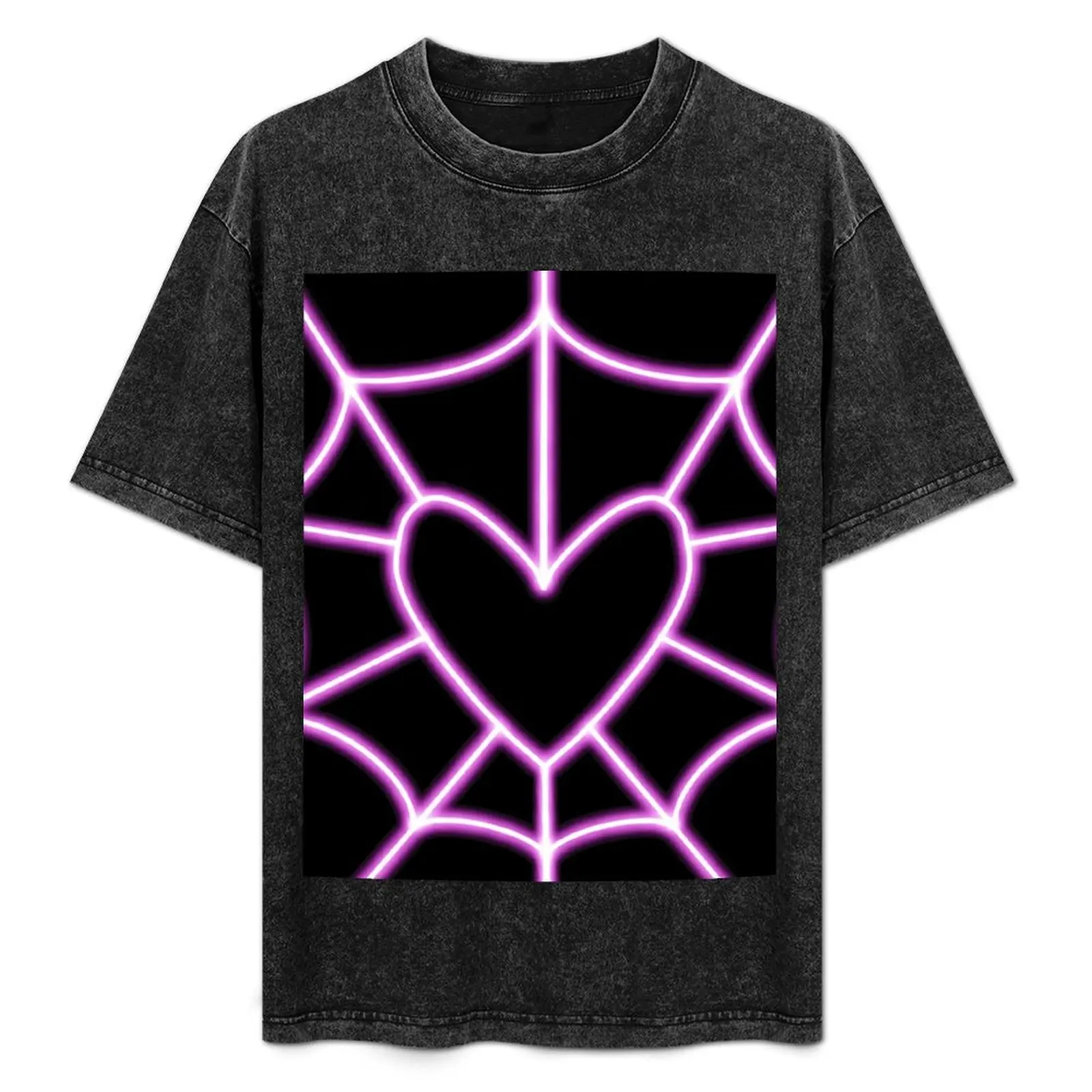 Angel Dust Heart Web T-Shirt Simple Casual Short Sleeve Tee