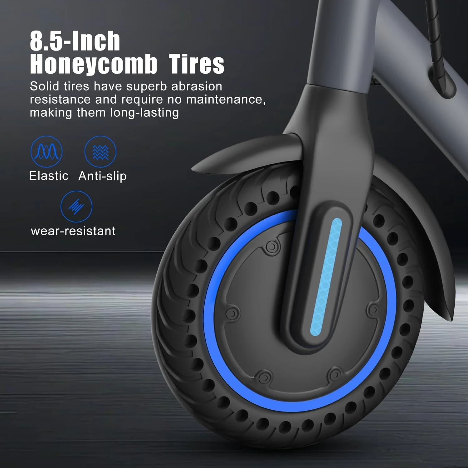 36V 7.8Ah 8.5'' Electric Scooter Up to 19MPH Max Speed 350W Brushless Motor Max 21Miles Long Range Foldable Escooter for Adults App Control for Commuter