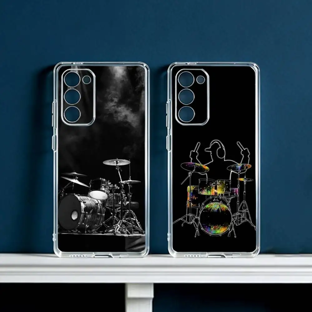 Drummer D-Drum Set  Phone Case For Samsung Galaxy S24 S25 S23 S22 S21 Plus S24 S25 Transparent Cover Case