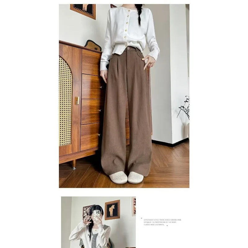 Cord Damen Herbst Winter Neue High-Waist Slim Loose Anzughose