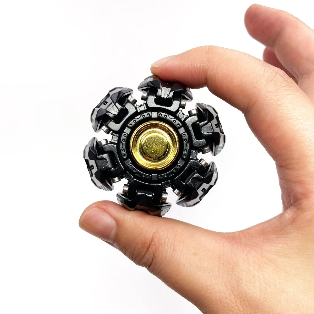 OUYEDC Precision Edition Antique Iron Armor 6-Leaf Mechanical Metal Fidget Spinner