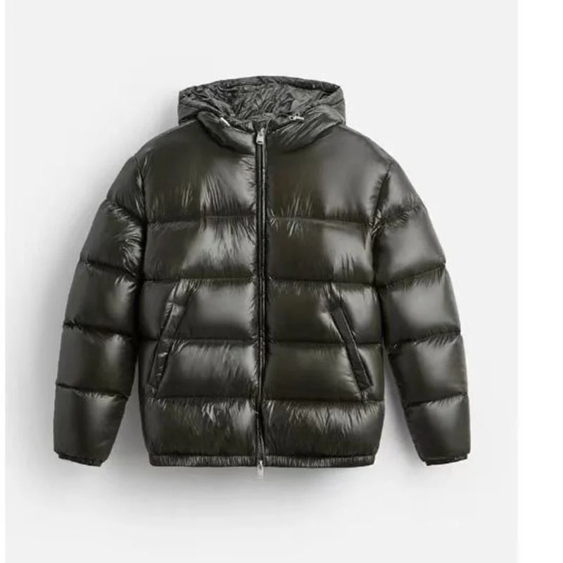 Mens Winter Cotton Jacket Solid Color Cold Proof High End Padded Coat Warm Windproof Streetwear Fashion