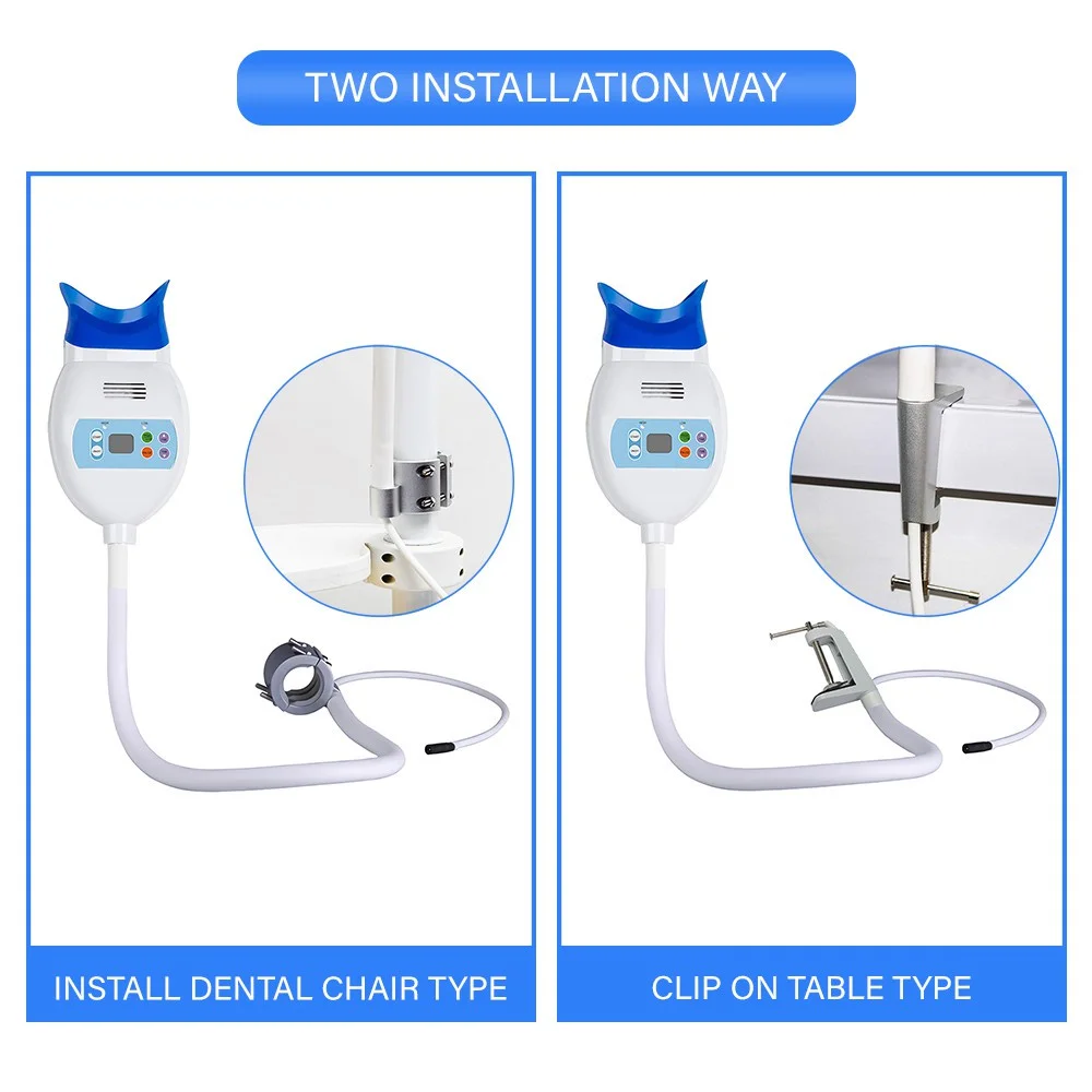 DENTASOP Blue Tooth whitening light, 8 light beads, blue soft cover, multiple time setting modes, beauty salon dental clinic equ