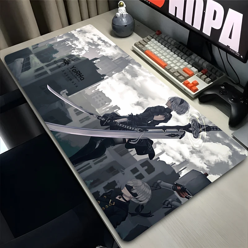 Mauspad Laptop Anime Erweiterte Desktop-Matte Computer Gamer Cooles Mousepad PC Gaming Zubehör N-nier Automata 2b Tastaturpad