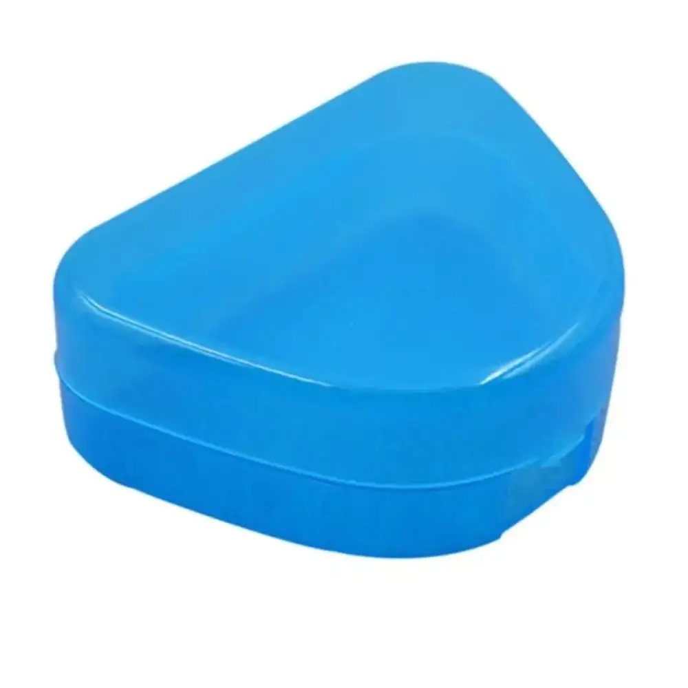 New Snap-fit Catch Artificial Tooth Organizer Solid Color Keep Dry Denture Bath Box Portable False Teeth Storage Box