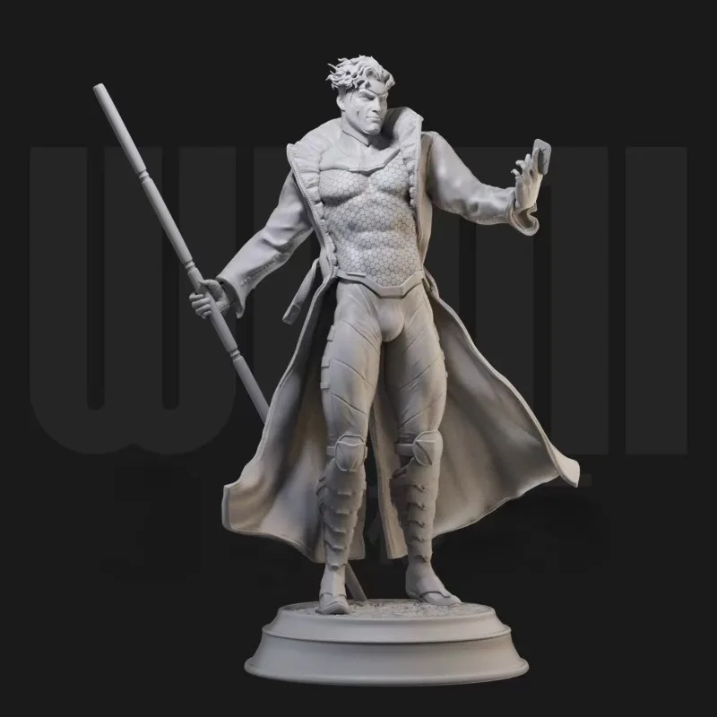 1/24 Scale Martial Arts Master with Stick Resin Figure Model Kit Fantasy Hobby Diorama Toy Unassembled Unpainted Free Shipping
