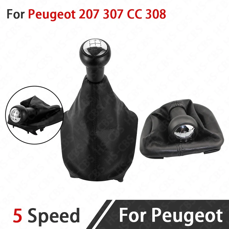

Car Gear Shift Knob 5 Speed Manual Shifter Knob Lever Replacement Parts For Peugeot 207 307 CC 308 Accessories