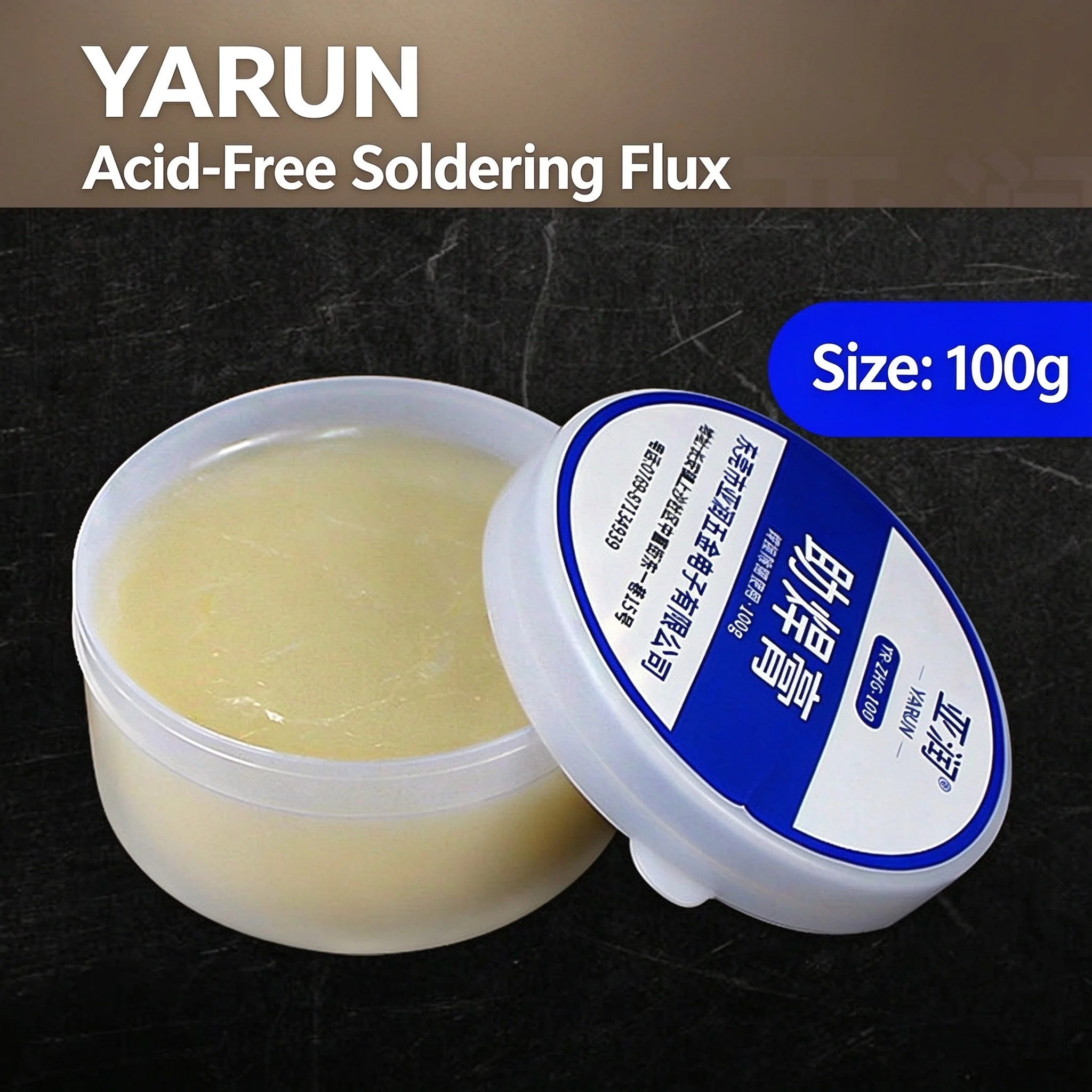 YARUN 20g/50g/100g Rosin Soldeerfluxpasta, zuivere, zuurvrije soldeervet voor PCB-telefoonreparatie