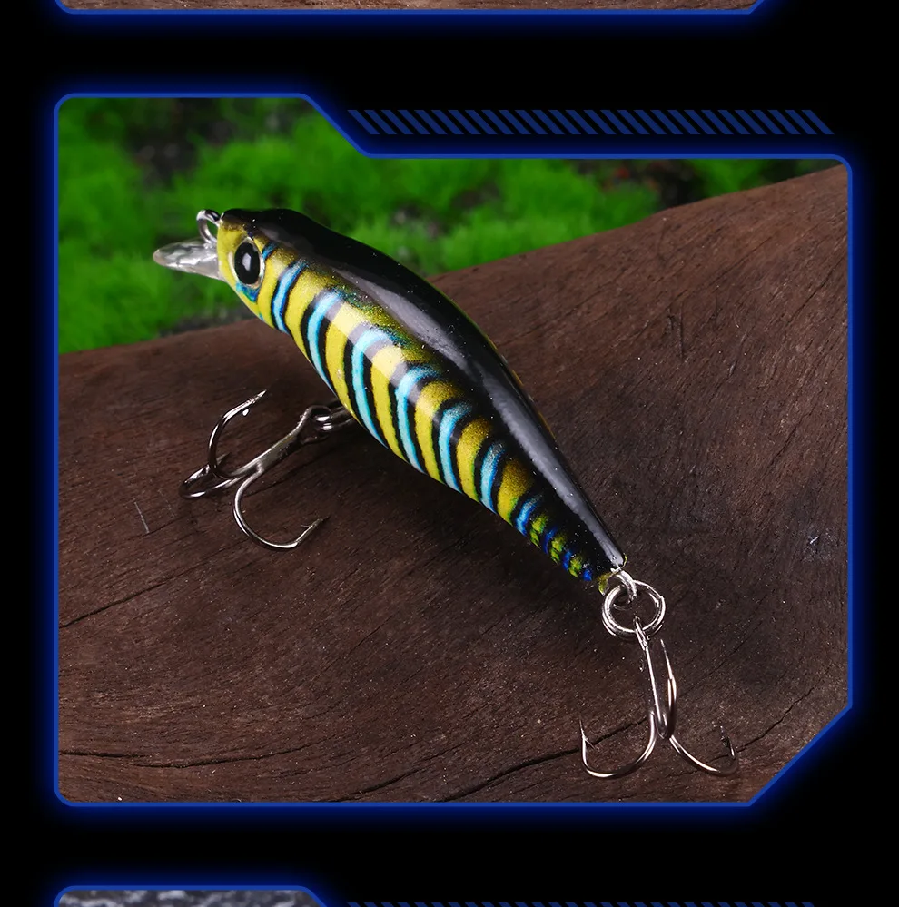 Angelköder, 4,5 cm, 2,6 g, schwimmend, Z-Schwimmtyp, Minnow, 3D-Druck, Kunstköder, Mikro, kleiner Fisch, 1 Stück, Ausverkauf – Detail 12