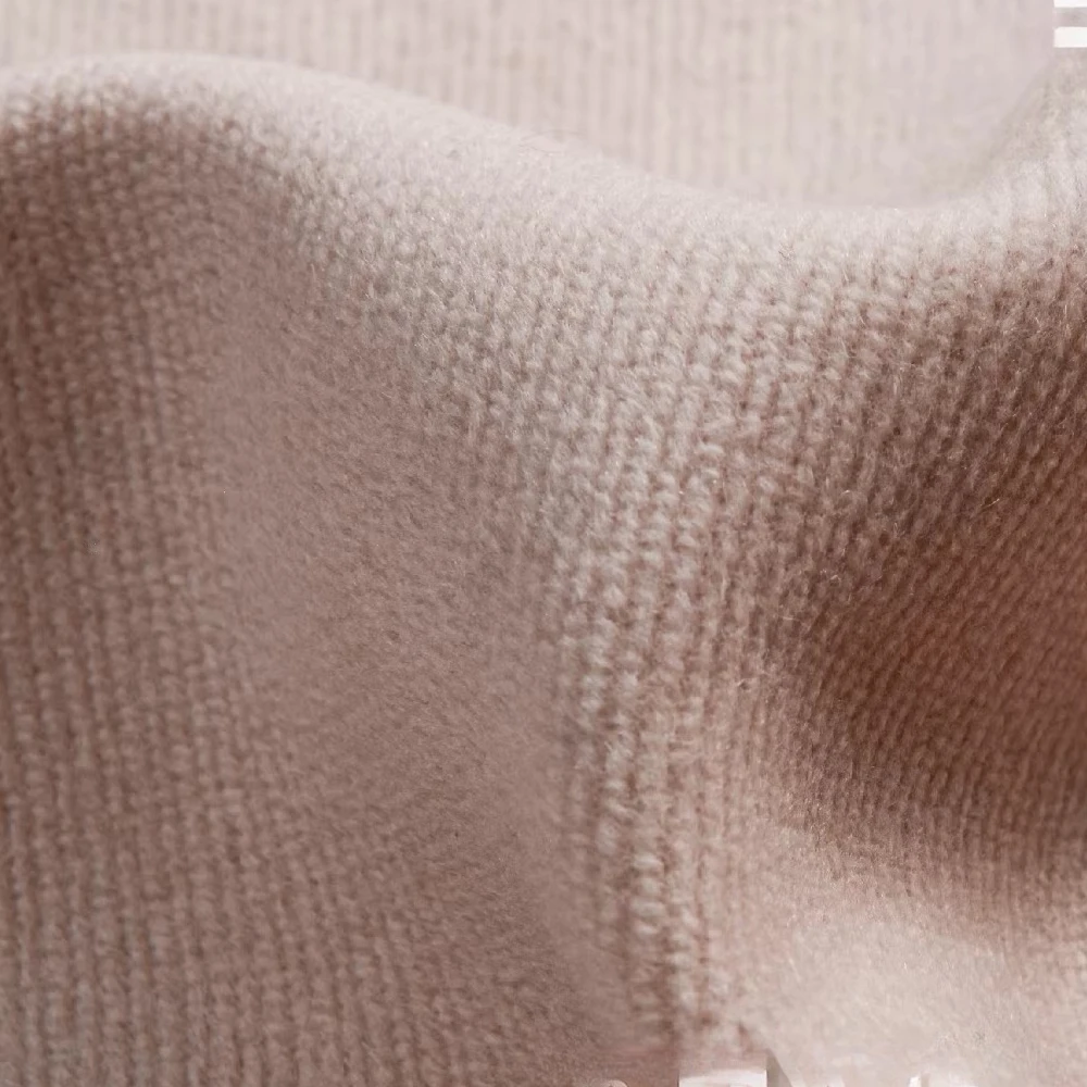 

Skin color striped double-sided double flower cashmere woolen fabric, high-end designer fabric DIY handmade coat outer set AC036