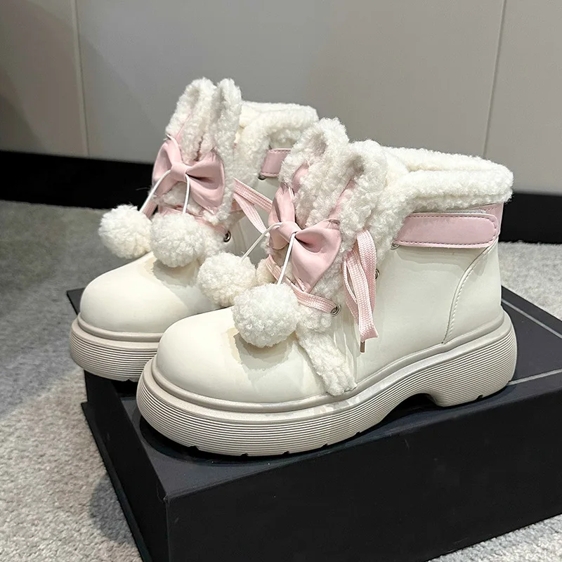

Women's Boots 2026 Winter New Thick-soled, Height-increasing, Fleece, Warm, Fashionable and Versatile Ankle Boots and Snow Boots