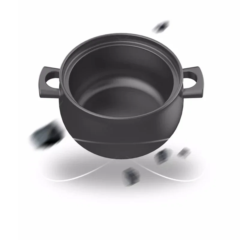 

casserole, soup, stew pot, braised pork, stew pot lid into bowl, gas stove, gas, open flame, household, ceramic casserole