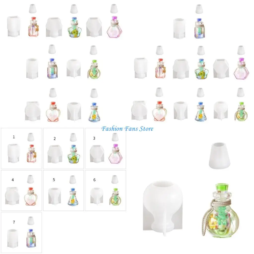 

DIYs Resin Mold Drifting Bottle Landscape Mold Dried Flower Wishing Bottle Mold