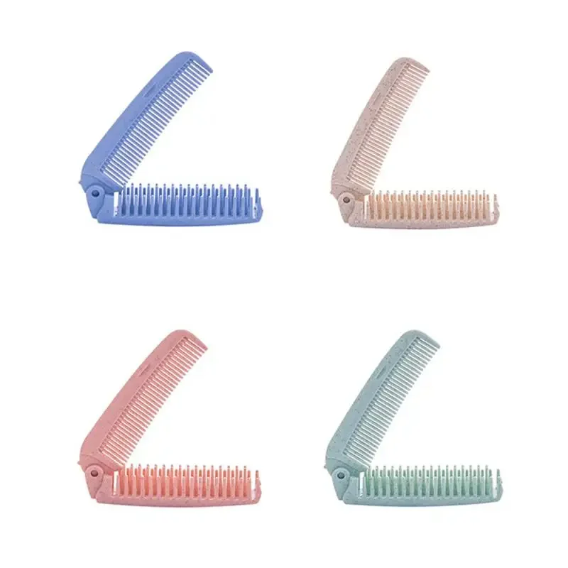 1 Pcs Portable Folding Comb Hair Brush Anti-static Combs Travel Hair Brush Wheat Straw Folding Hairdressing Styling Tool