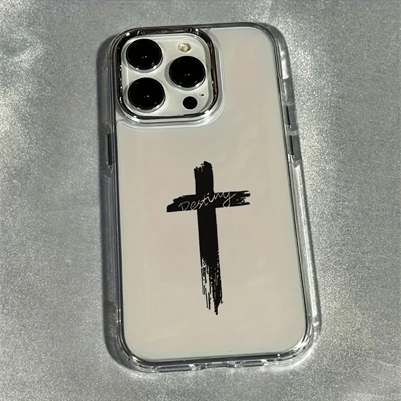 

Cross pattern phone case for iPhone 17 16 15 14 13 12 11 Pro/ Max/Plus shock-proof rear cover anti-fingerprint