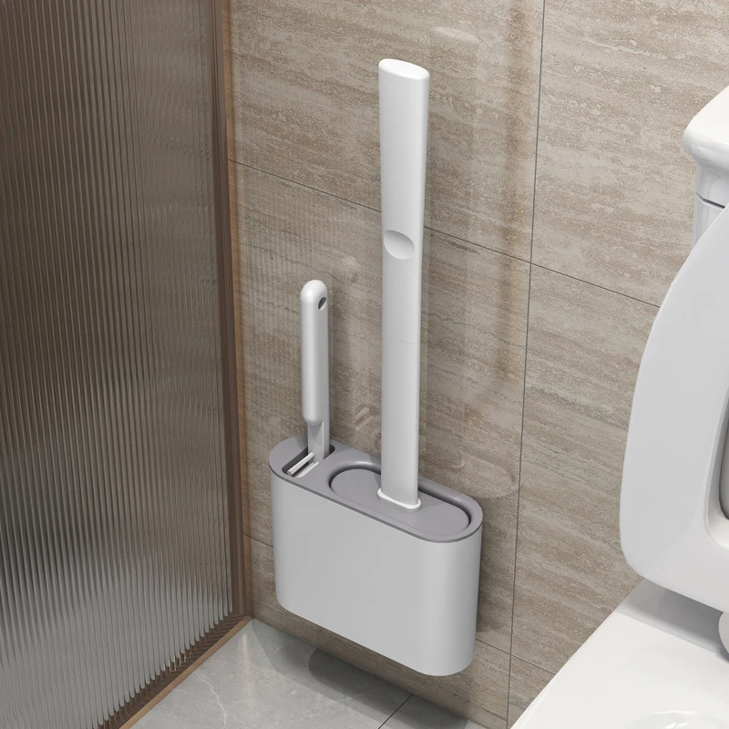 Szczotka do WC wiszące na ścianie z uchwytem z długim uchwytem szczotka do WC silikonowe miękkie włosie WC szczotka do czyszczenia akcesoria łazienkowe