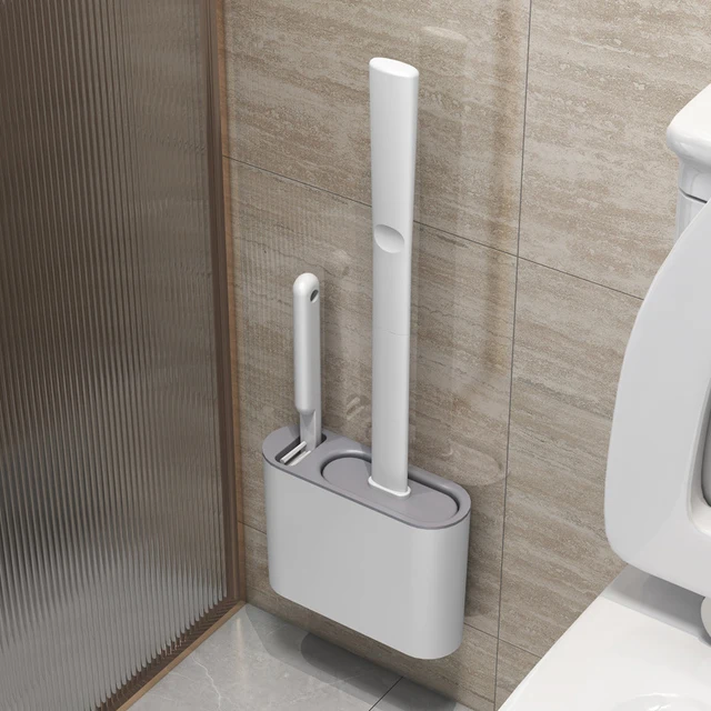 Szczotka do WC wiszące na ścianie z uchwytem z długim uchwytem szczotka do WC silikonowe miękkie włosie WC szczotka do czyszczenia akcesoria łazienkowe