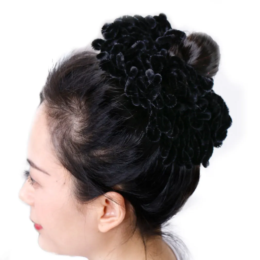 Women's hair with gold velvet hair rope monochrome rubber band hair enhancer hair bundle wholesale