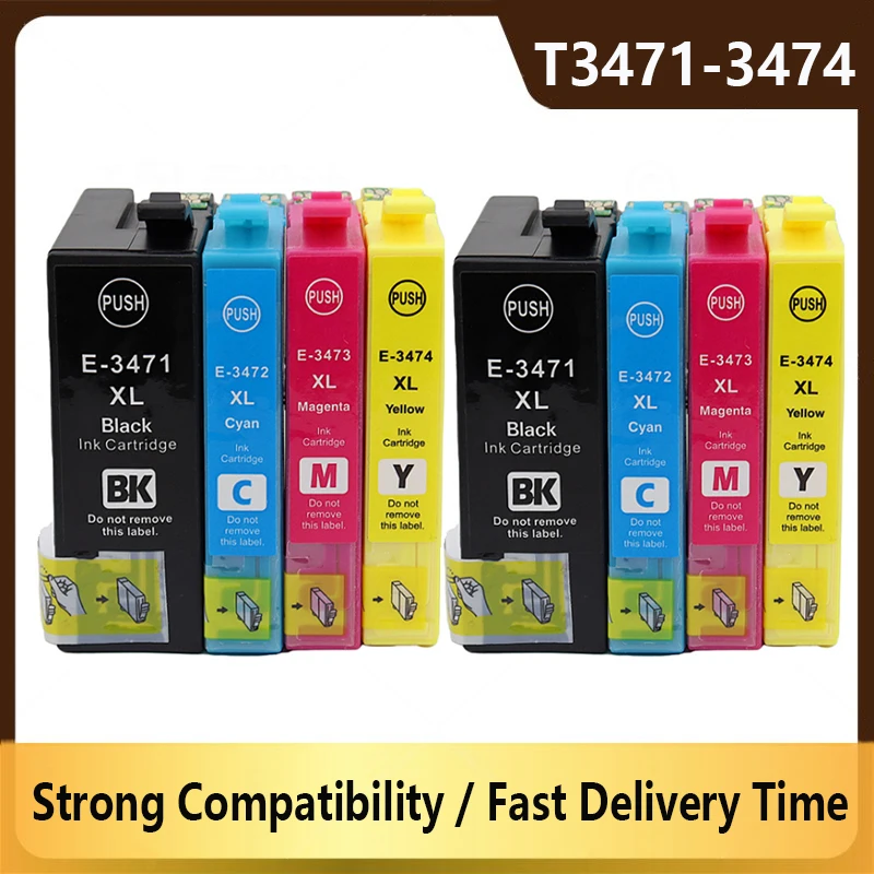 

34XL Compatible Ink Cartridge for Epson 34 T34XL T3471 T3472 T3473 T3474 for Epson Workforce Pro WF-3720 WF-3725 Printer