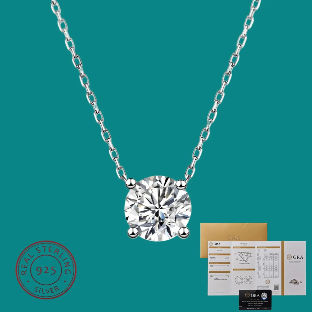 1-3CT D Color Moissanite Necklace Simplicity for Women Sparkling Classic Lab Diamon Pendant 925 Sterling Silver Wedding Jewelry