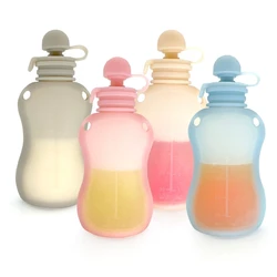 Sac de stockage de lait de 150ml en silicone réutilisable, solution de stockage de bouillie de bébé étanche, poudres alimentaires complémentaires