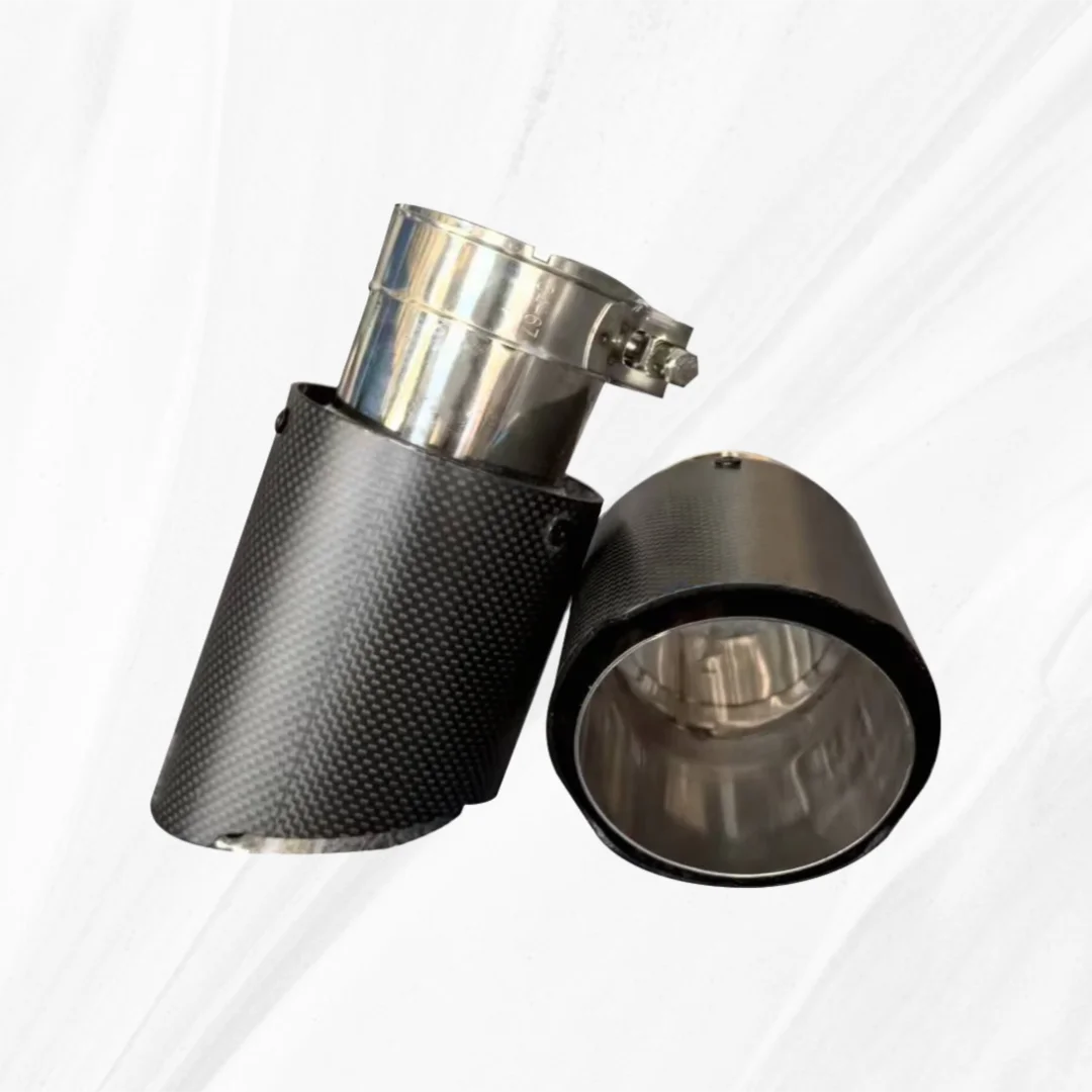 

1Pcs Automotive Universal Single Outlet Exhaust Tip Carbon Fiber Exhaust Nozzle Stainless Steel Muffler Tail Throat Gloss