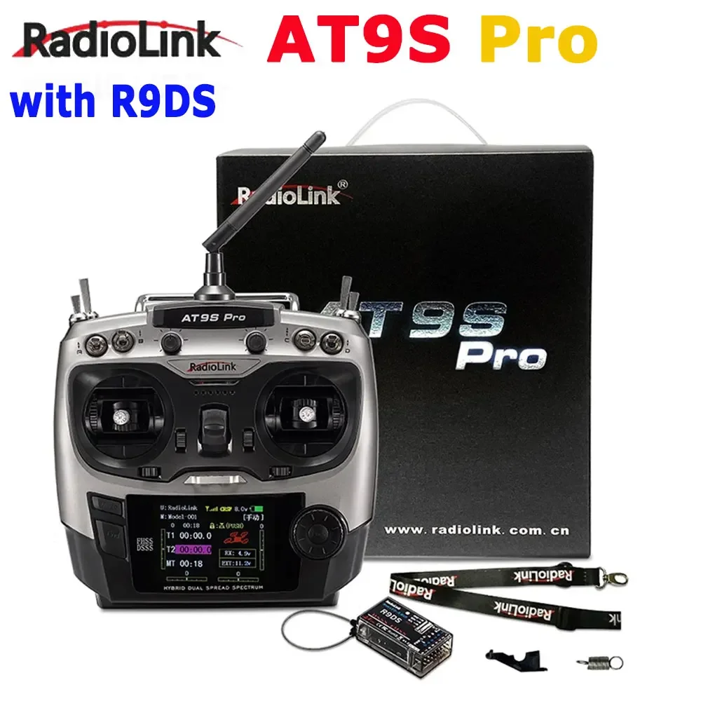 

Radiolink AT9S Pro 12 Channels 2.4G RC Transmitter Radio Controller Support Crossfire Protocol with RX R9DS for Fixed Wing