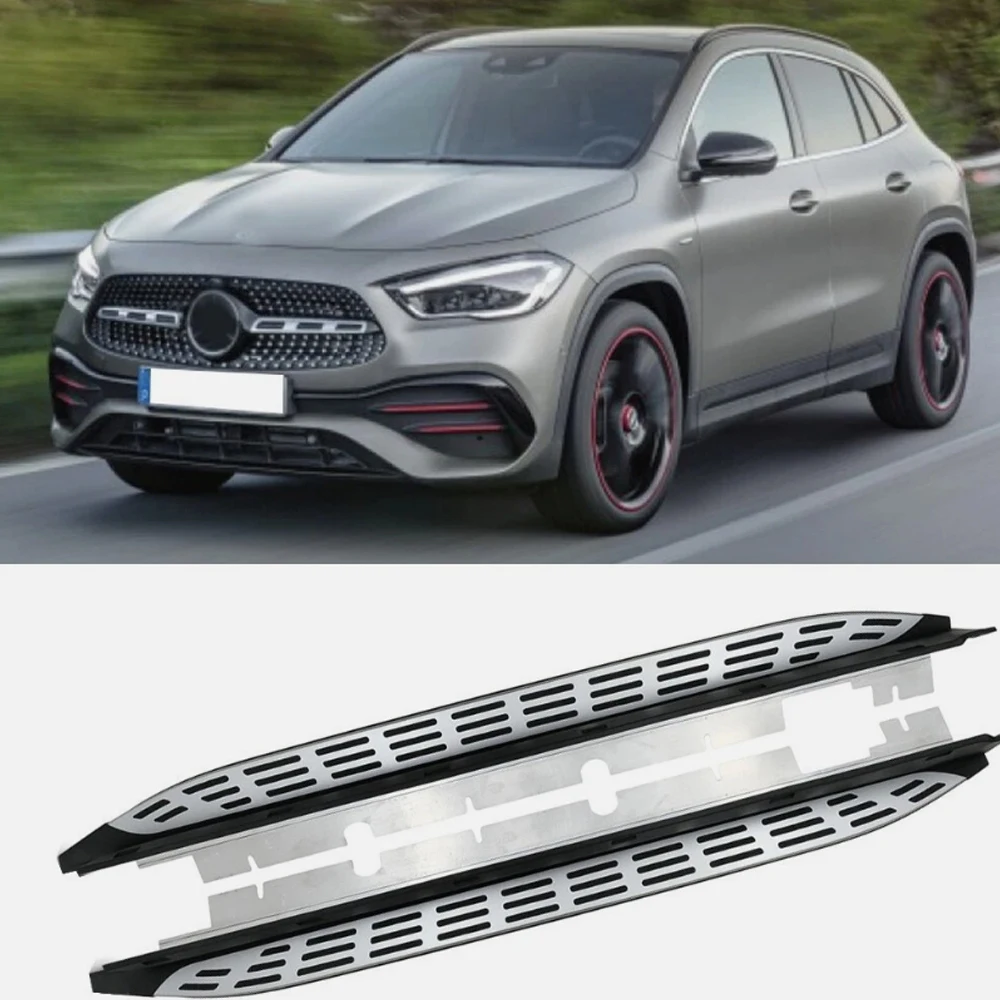 

2 шт. подножки для Benz GLA H247 2020–2024 боковые ступеньки, полный комплект Nerf Bar с противоскользящими частицами