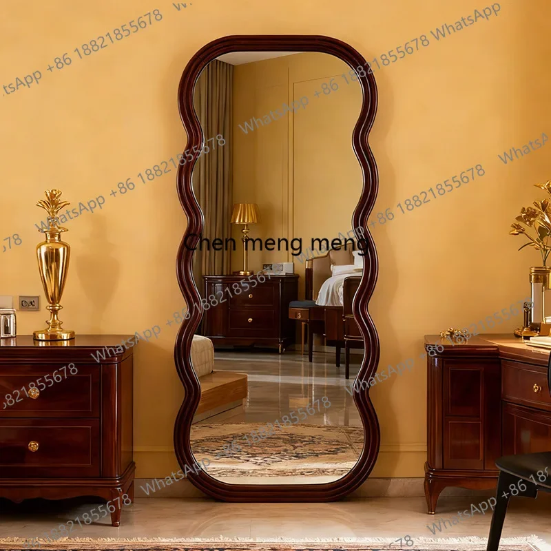 Nordic wave full body floor mirror irregular wall hanging art full-length mirror special-shaped art mirror