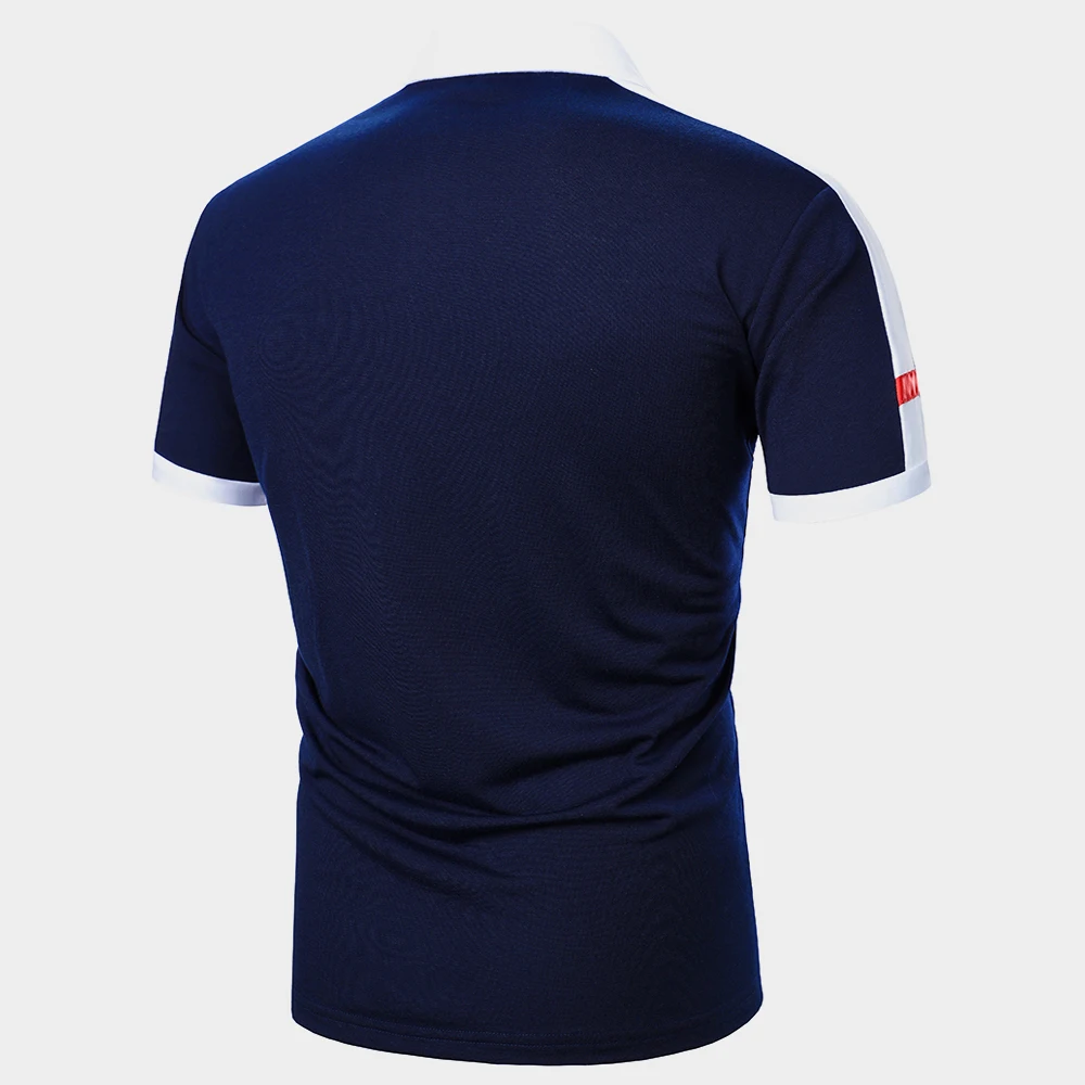 Men\'s Polo Shirt Color Match Embroidery Men\'s Fashion Short Sleeves Business Casual Men\'s Top Street Style Tennis Men Polo Shirt
