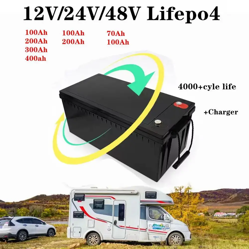 

12V 24V 48V 100Ah 200Ah 280Ah 300Ah 400Ah LiFePo4 Battery Lithium Iron Phosphate Batteries For Solar Boat inverter Golf Cart