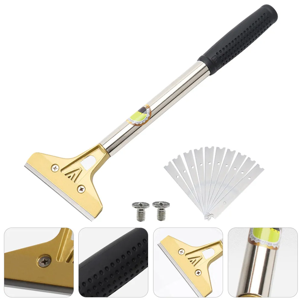 

Cleaning Scraper Heavy-Duty Metal Putty Shovel Hand Tool Ergonomic Long Handle for Paint Glass Tile Decals Sticker Remover Stove