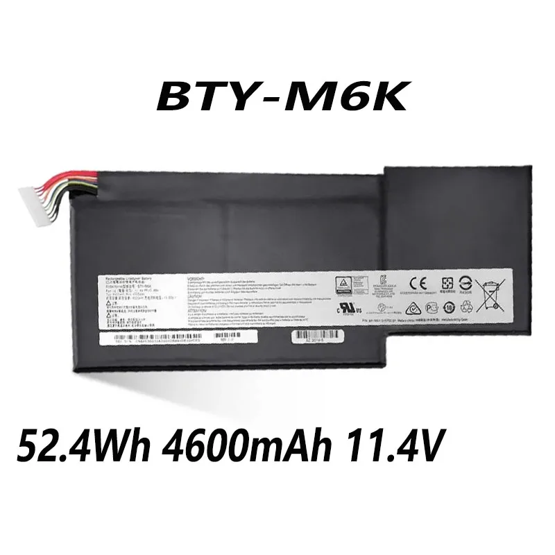 

BTY-M6K 52,4 Втч 4600 мАч 11,4 В аккумулятор для MSI MS-17B4 MS-16K3 GS63VR 7RG Stealth Pro GF63 8RD 8RC-034CZ 8RC-005CN ﻿