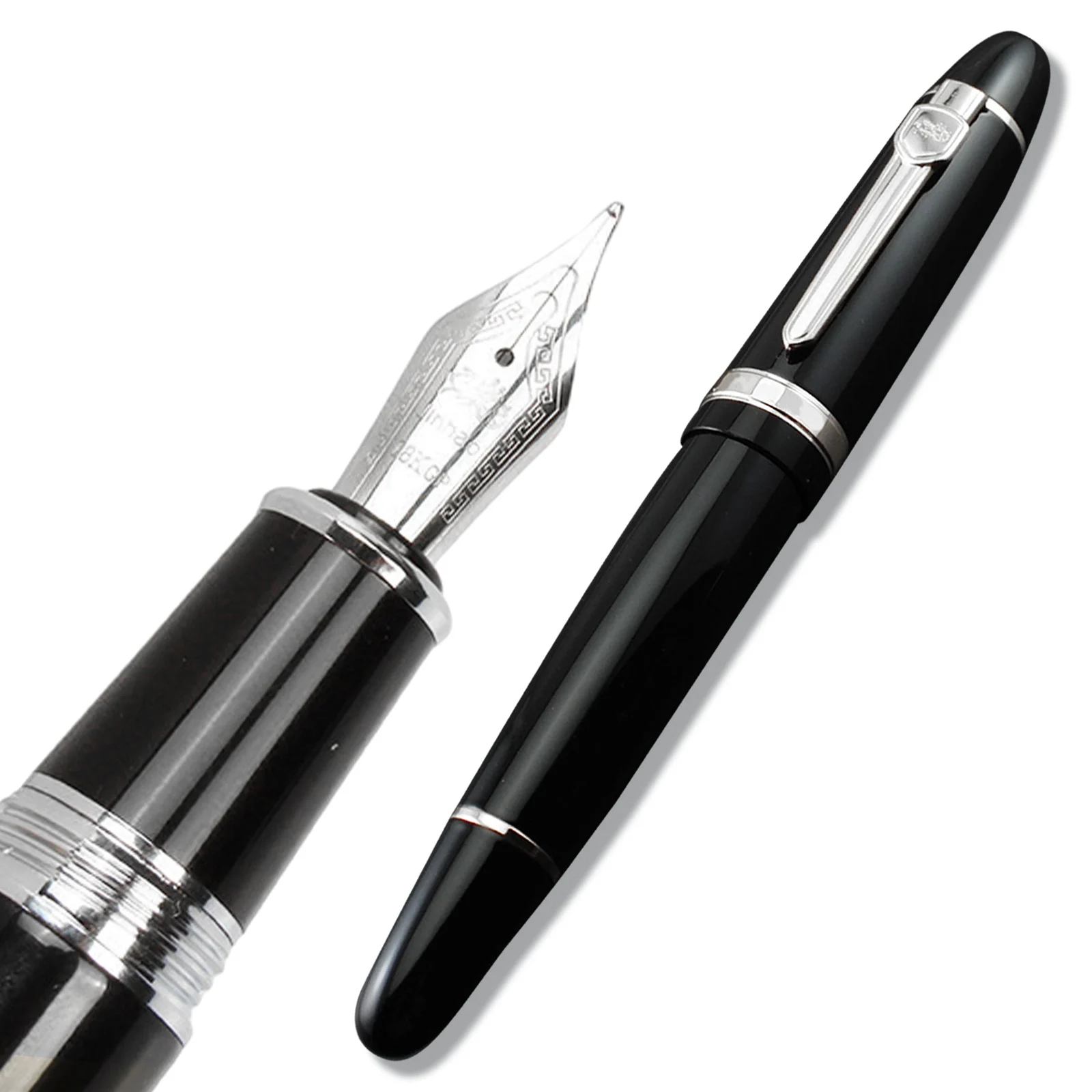 

New Jinhao 159 General Black Fountain Pen Medium Nib sliver Clip Stationery Office School 0.5mm nib