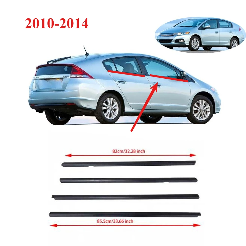 4 Pieces Outside Windows Rubber for Honda Insight 2010-2014 Glass Protector Weatherstrip for Insight Outer Belt Moulding Trim