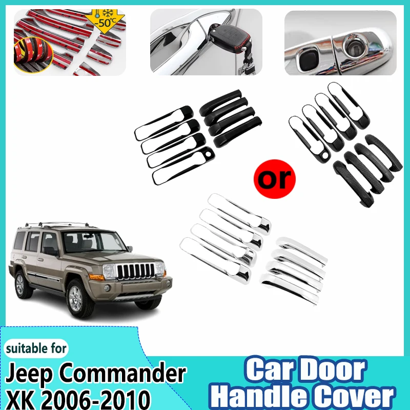 

For Jeep Commander XK Accessories 2006 2007 2008 2009 2010 Car Door Handle Covers Anti-Scratch Luxurious Car stickers Tools