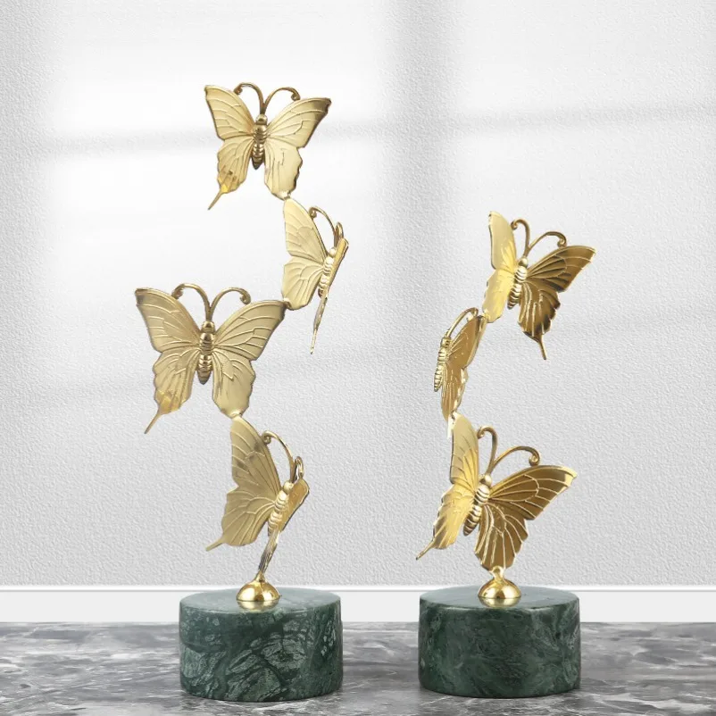 Butterfly Decorative Ornament Creative Modern Office Desktop Home TV Cabinet Brass Craft Light Luxury