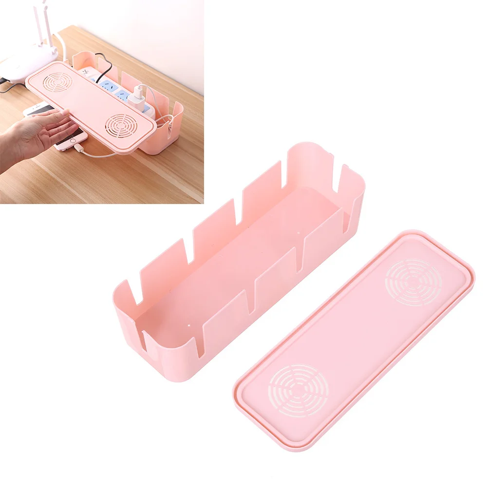 

Plug Socket Safety Box Storage Cable/ Wire/ Cord Organizer (Pink) Plug storage box plug socket safety box