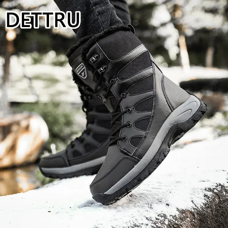 Brand Men Boots Winter Waterproof Snow Boots Unisex High Top Warm Outdoor Ankle Boots Male Casual Shoes Platform Boot