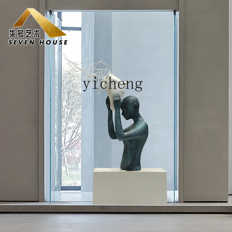 

ZYA Large Figure Sculpture Ornament Sales Office Horse Head Decoration Hotel Lobby Decor