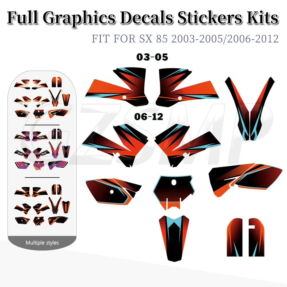 

Fit for SX 85 105 2003-2005 SX85 SX105 2006-2012 Motorcycle Background Graphics Set Deco Decals Stickers