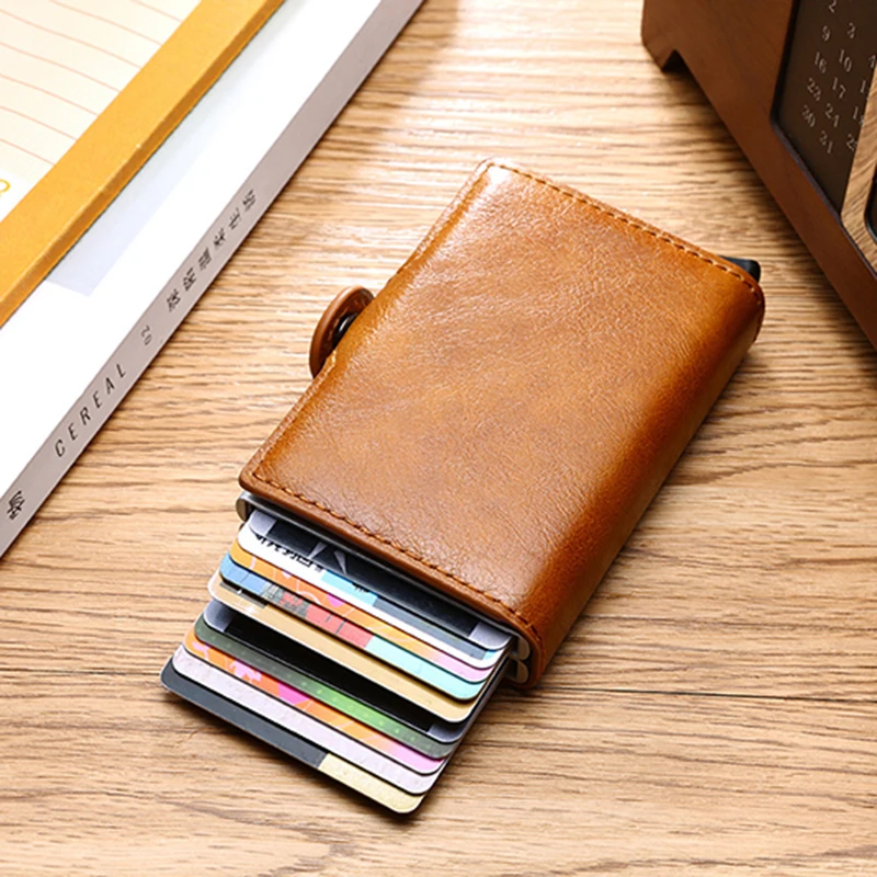 Men Credit Cards Holder Wallet Leather RFID Cardholder Mini Luxury Bank Card Case Women Card Purse Dropshipping