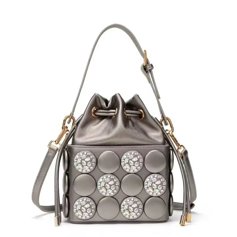 Meistverkaufte Damen Neue Stil Blitzdiamant-Punkt Umhängetasche Mode Handy Quadratische Schultertaschen für Frauen – Detail 9